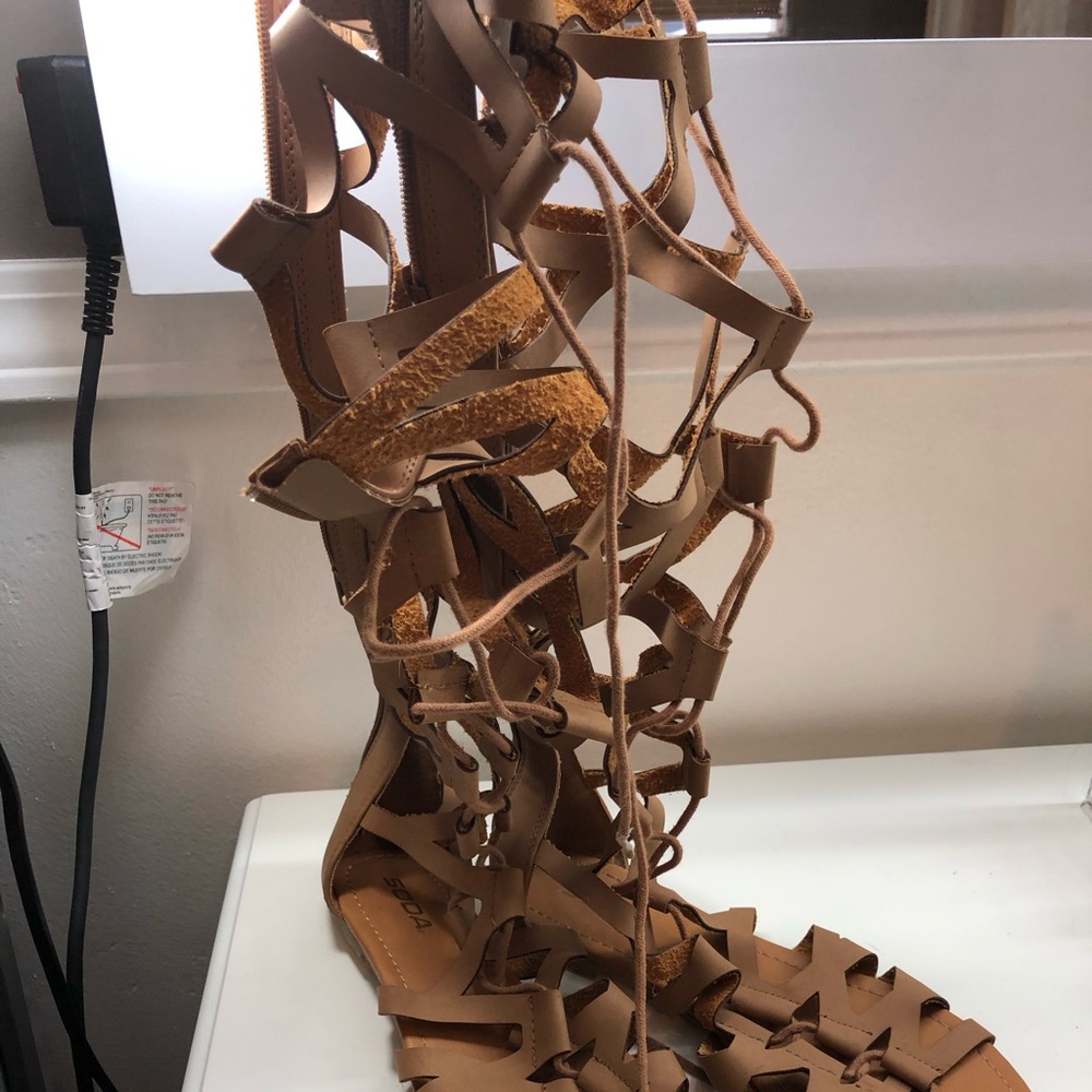 High knee sandals